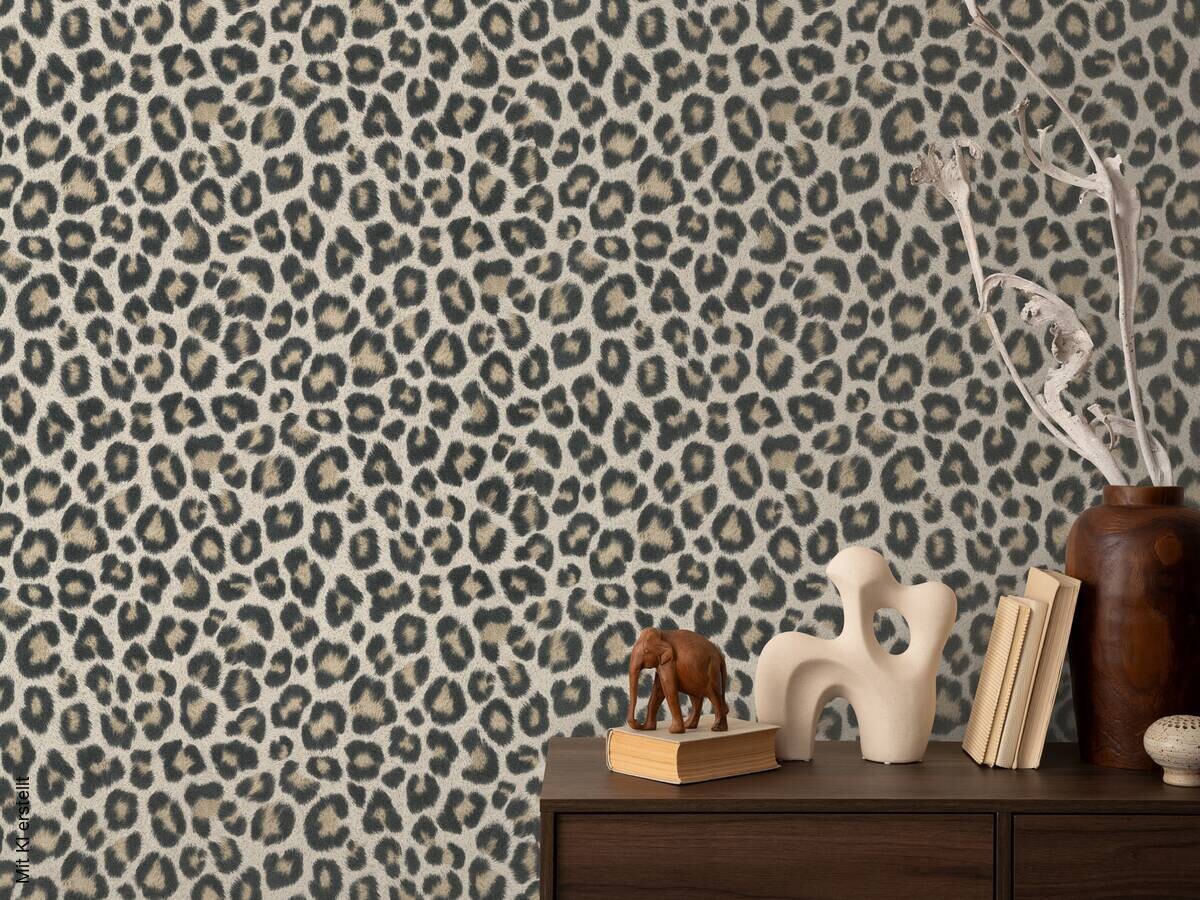 Vliestapete Leopardenmuster beige B/L: ca. 53x1005 cm