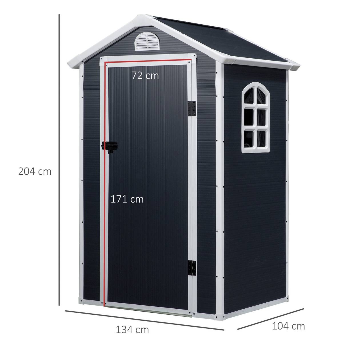 Outsunny Gartenhaus grau B/H/L: ca. 104x204x134 cm