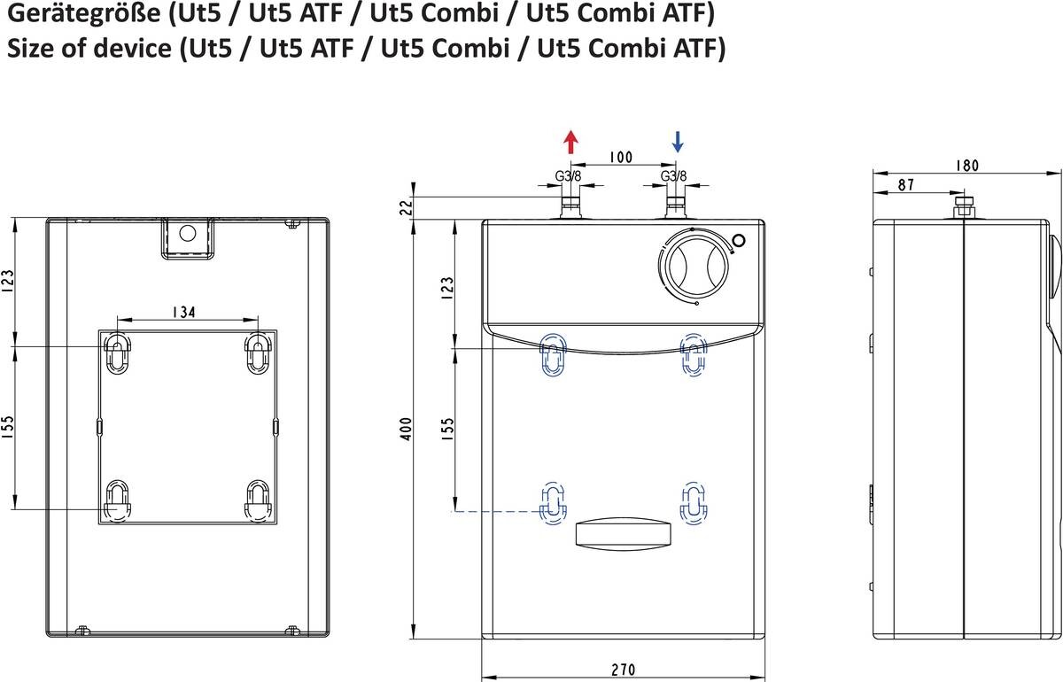 Respekta Untertischspeicher-Set Thermoflow weiß B/H/T: ca. 27x42x18 cm