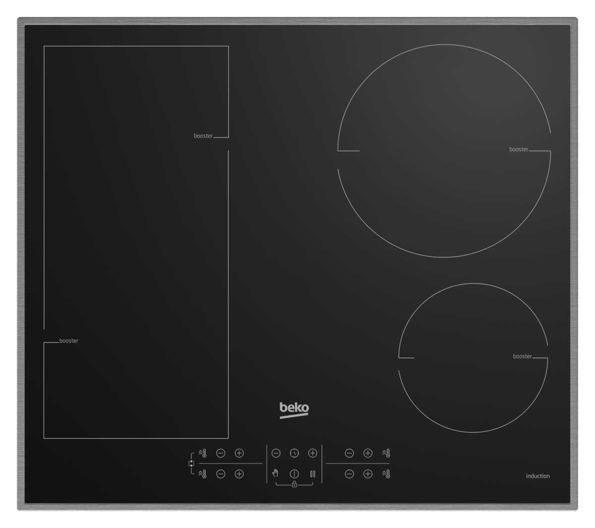 beko Induktionskochfeld HII64200FMTX schwarz Glas B/H/T: ca. 58x52x51 cm