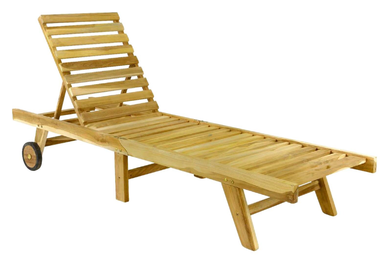 VCM Sonnenliege braun Holz B/H/L: ca. 57x34x200 cm