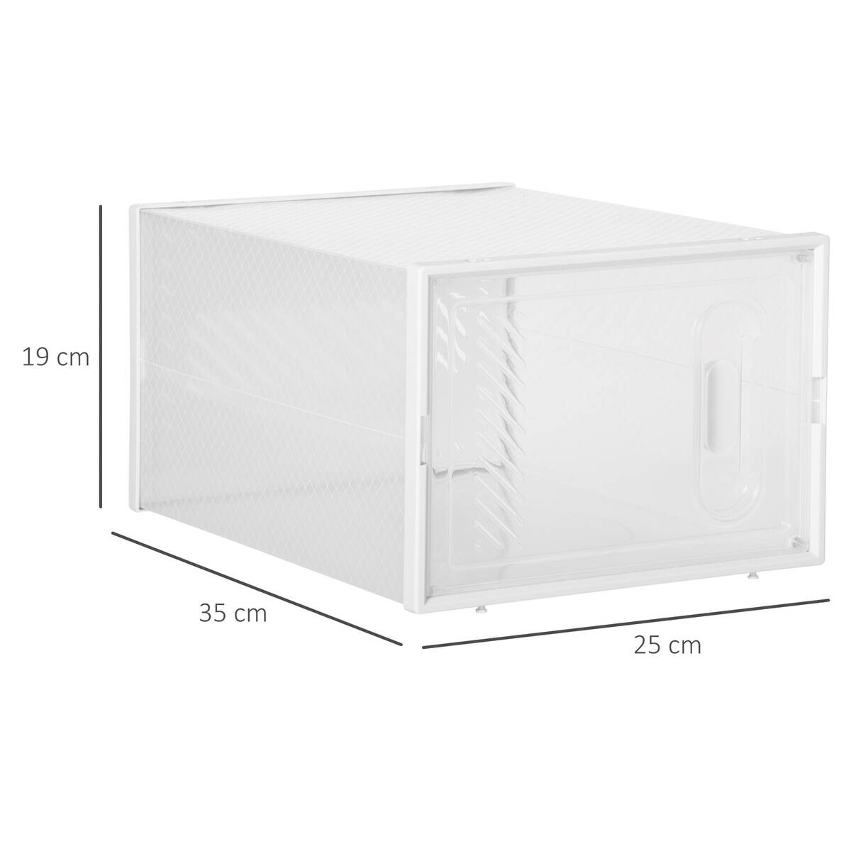 HOMCOM Schuhregal transparent Polypropylen B/H/L: ca. 35x25x19 cm
