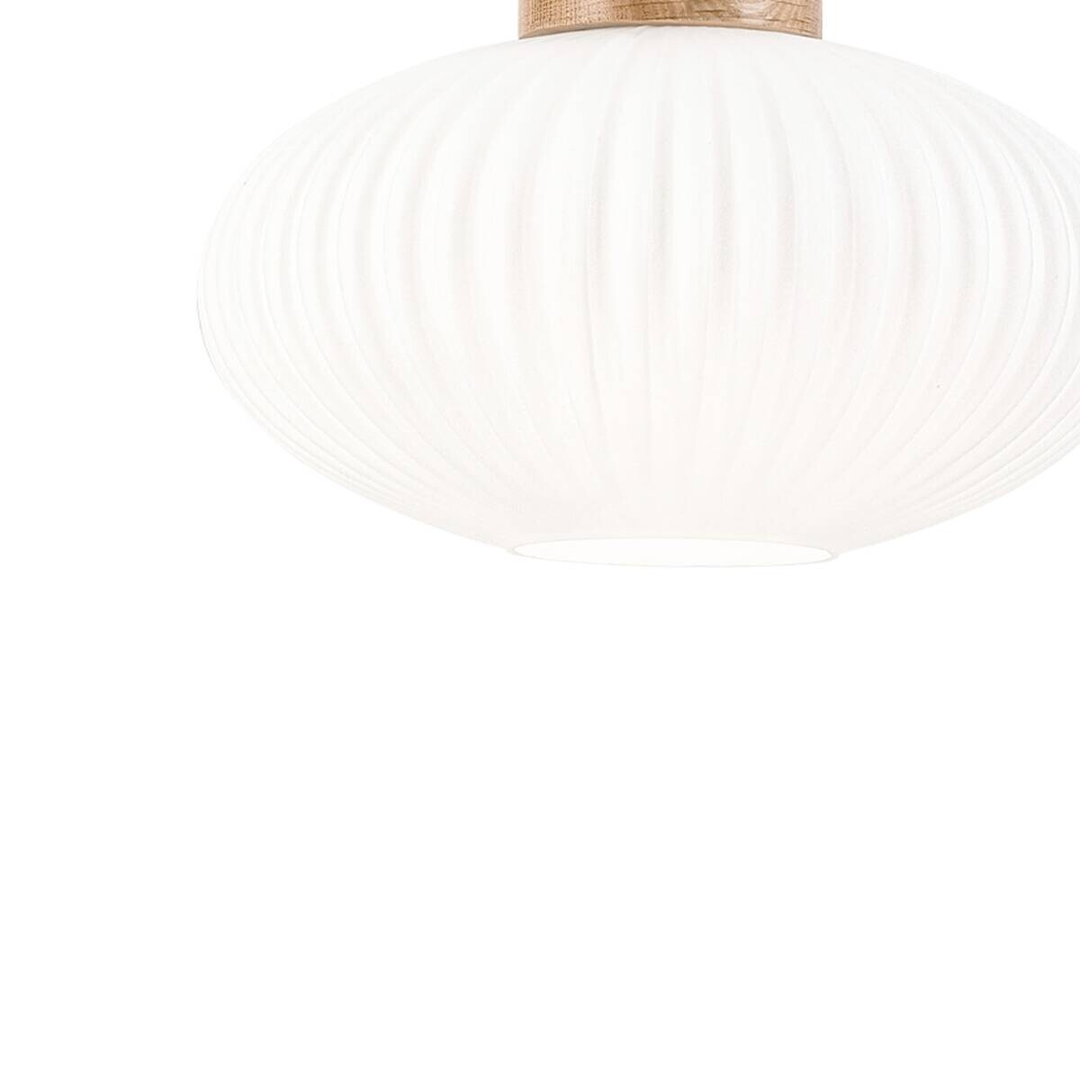 Lamkur Pendelleuchte Eiche Glas B/H/L: ca. 25x99x25 cm E27 1 Brennstellen