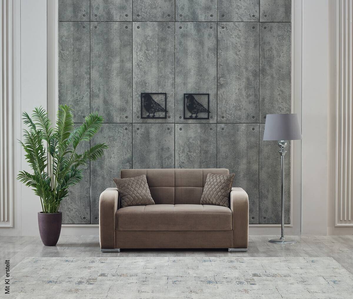 Sofa graubraun Microfaser B/H/T: ca. 150x85x83 cm