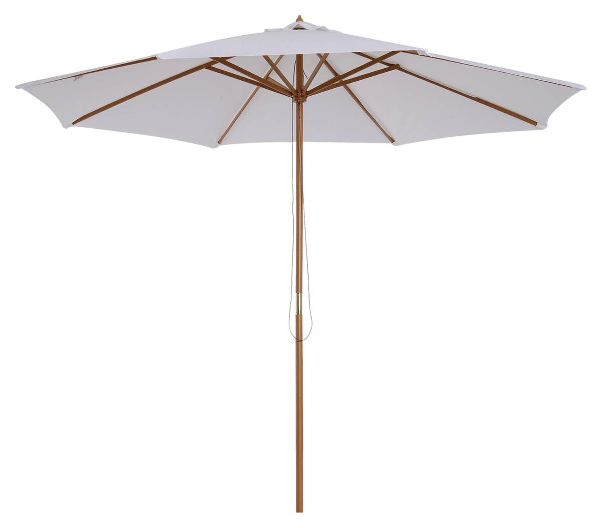 Outsunny Sonnenschirm weiß Bambus H/D: ca. 250x300 cm