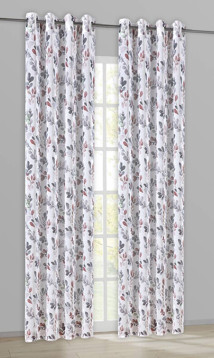 Ösenvorhang Blätterzweig grün B/L: ca. 140x245 cm