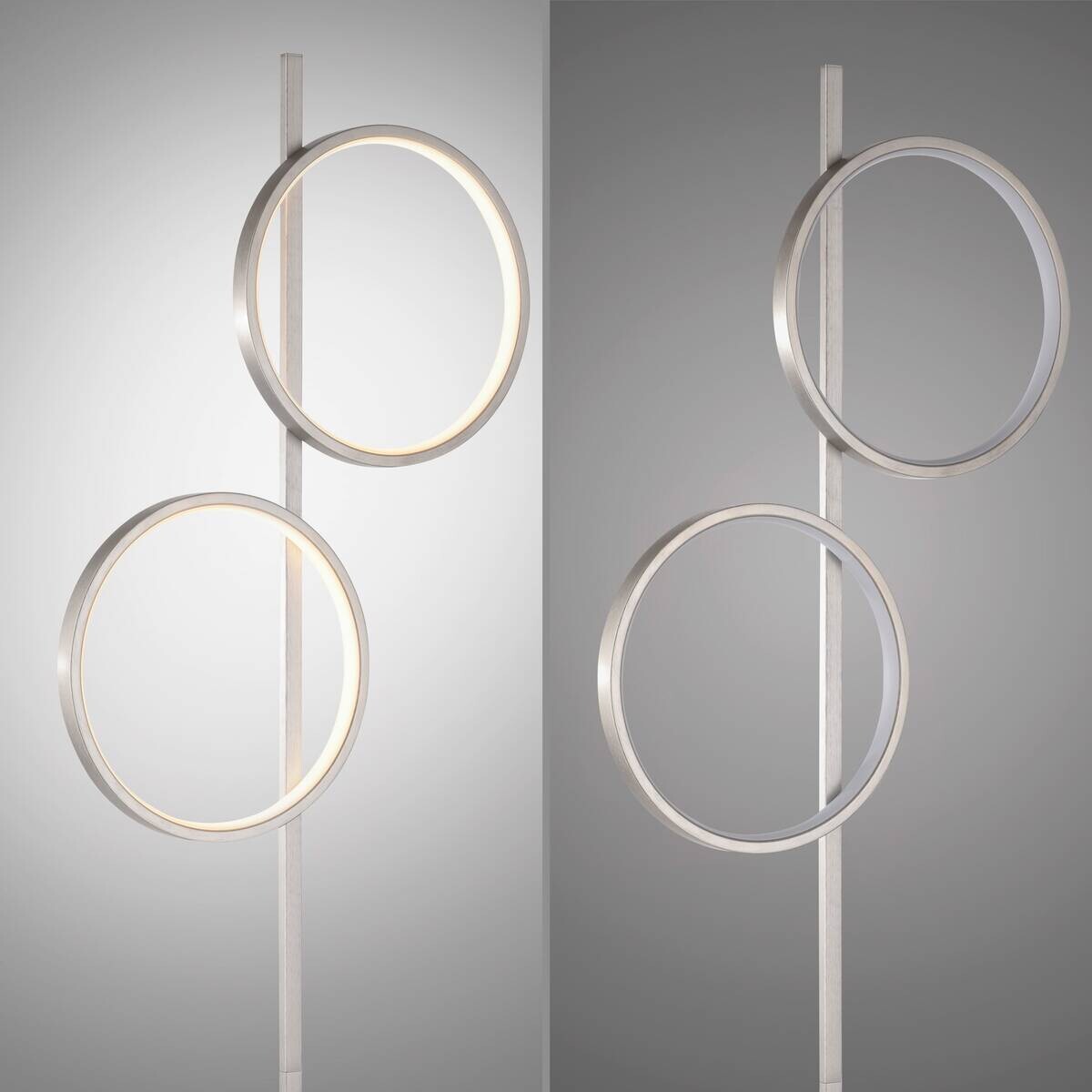 Just Light Stehlampe Mini-Ritus silber Eisen B/H/T: ca. 40,5x151x21 cm 2 Brennstellen
