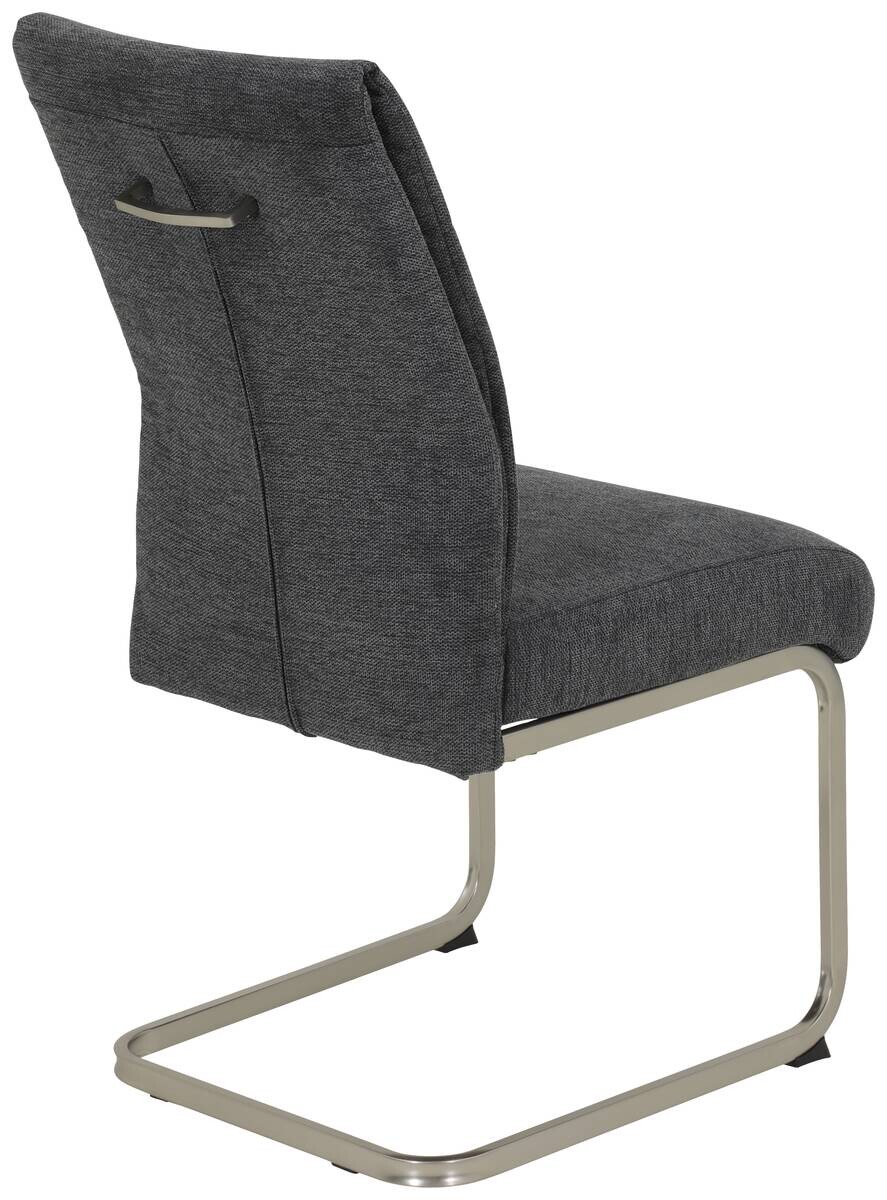 Schwingstuhl Ines, 2er-Set anthrazit Edelstahloptik Metall Microfaser Webstoff B/H/T: ca. 50x99x66 cm