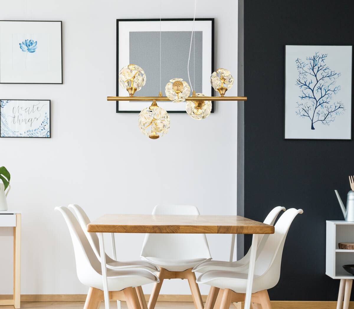 GLOBO Pendelleuchte klar gold Metall B/H/T/L: ca. 31x150x61x61 cm 1.0 Brennstellen