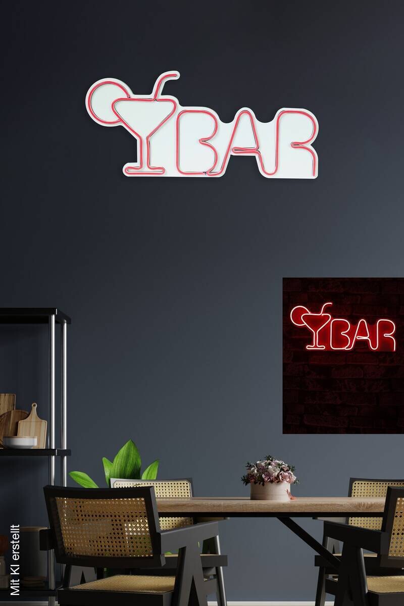 Opviq LED-Wandleuchte rot PVC B/H/T/L: ca. 50x23x3x50 cm