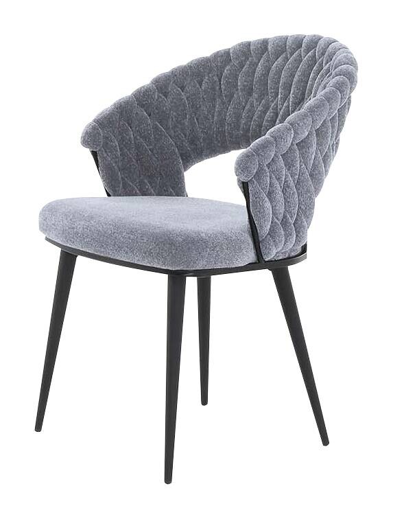 Armlehnstuhl grau schwarz Webstoff Metall B/H/T: ca. 58x85x63 cm