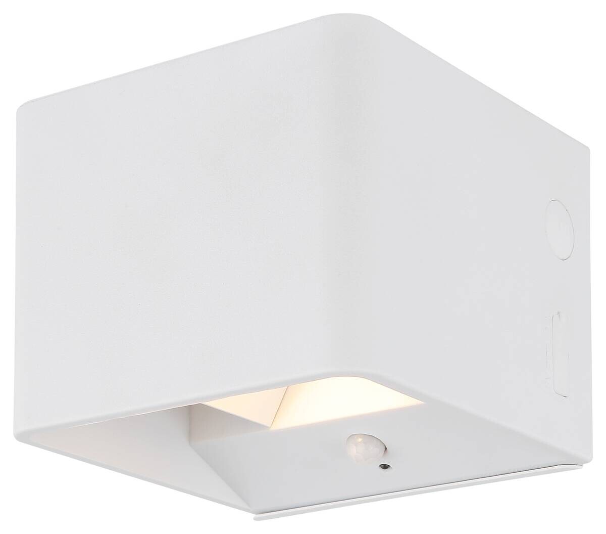 GLOBO LED-Wandleuchte klar weiß PVC Metall Kunststoff B/H/L: ca. 10,1x8x10,2 cm 1 Brennstellen