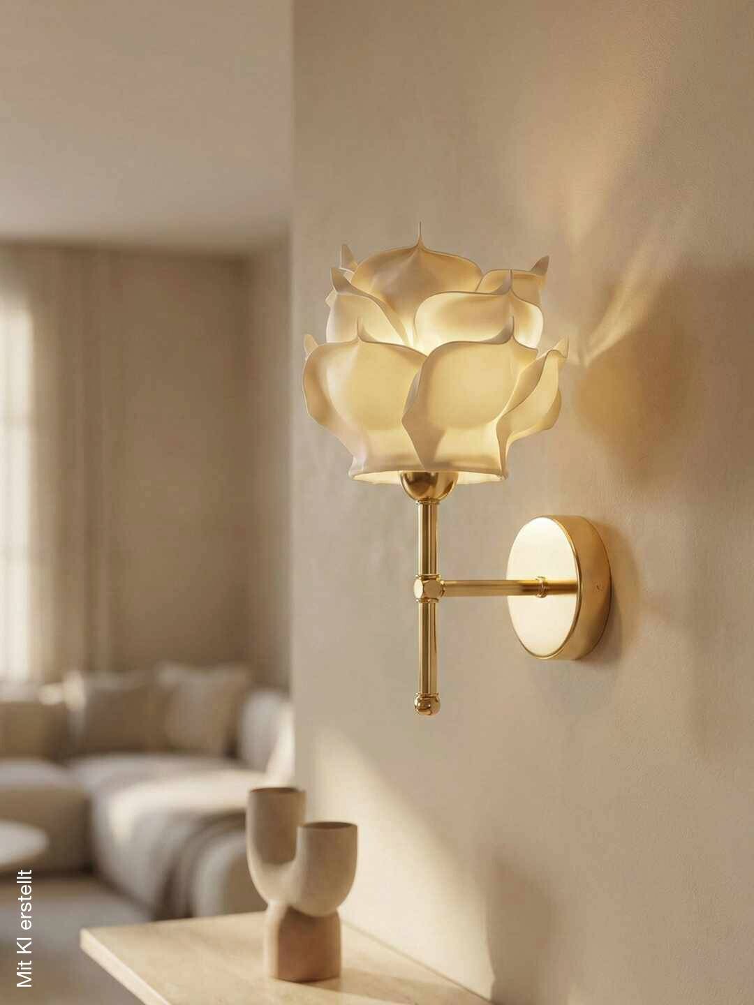 Opviq Wandleuchte gold beige Metall B/H/T/L/D: ca. 24x40x24x24x24 cm 1 Brennstellen