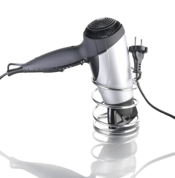 Haartrocknerhalter silber Eisen B/H/L: ca. 9x12x9 cm