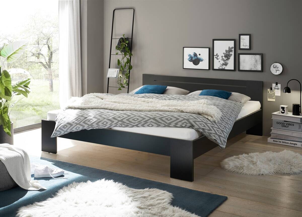 Futonbett Cannes schwarz Liegefläche B/L: ca. 180x200 cm