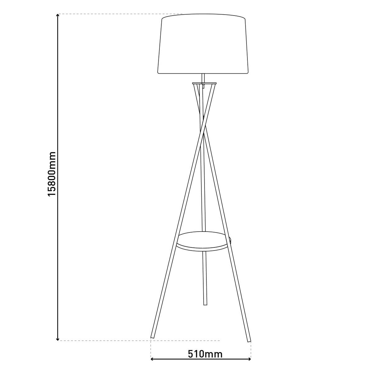 Näve Leuchten Stehlampe schwarz Textil Metall B/H/T/D: ca. 51x158x51x51 cm E27 1 Brennstellen