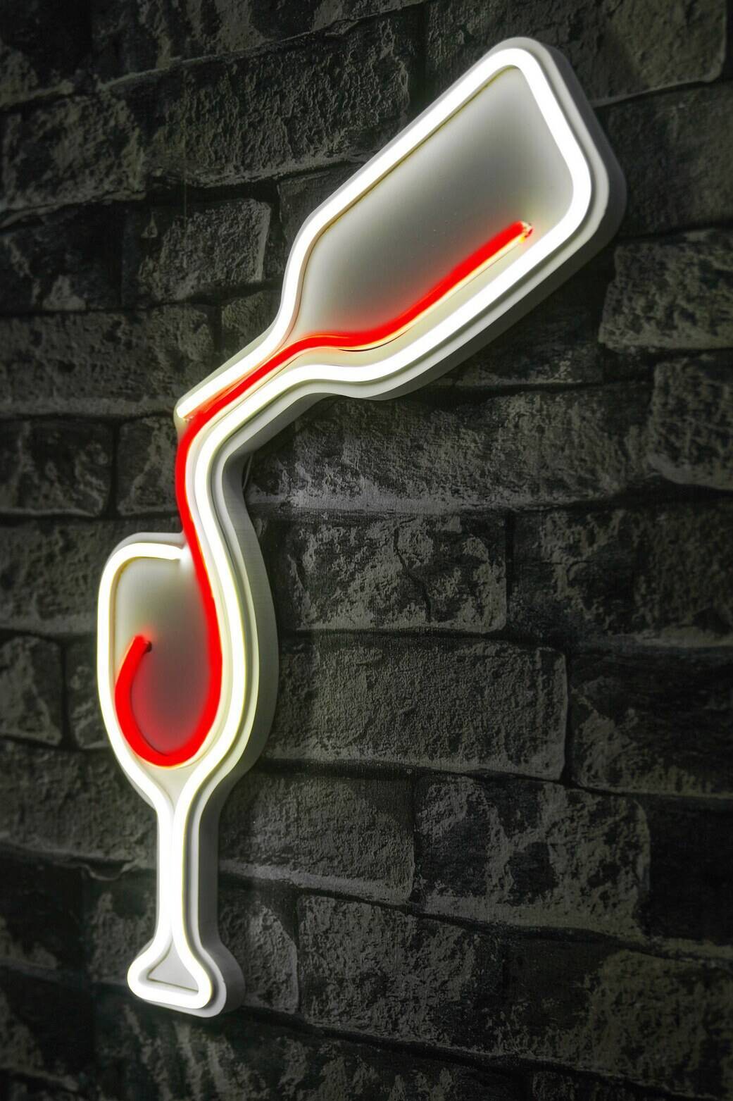 Opviq LED-Wandleuchte weiß rot PVC B/H/T/L: ca. 45x45x3x45 cm
