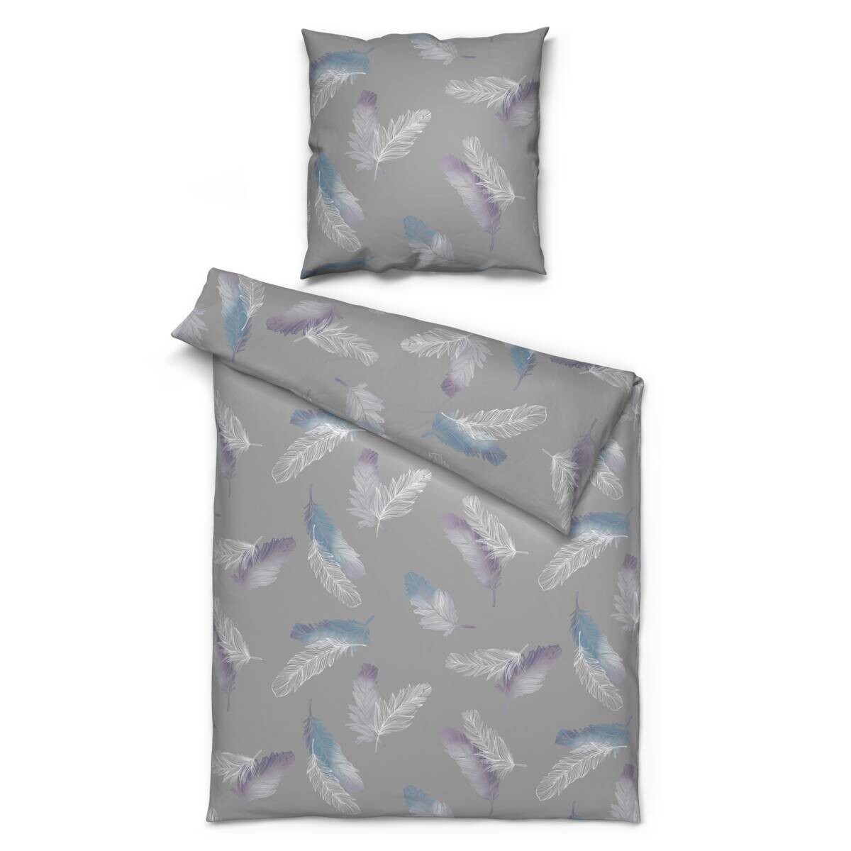Microfaser Bettwäsche Microfaser grau 100% Polyester B/L: ca. 135x200 cm