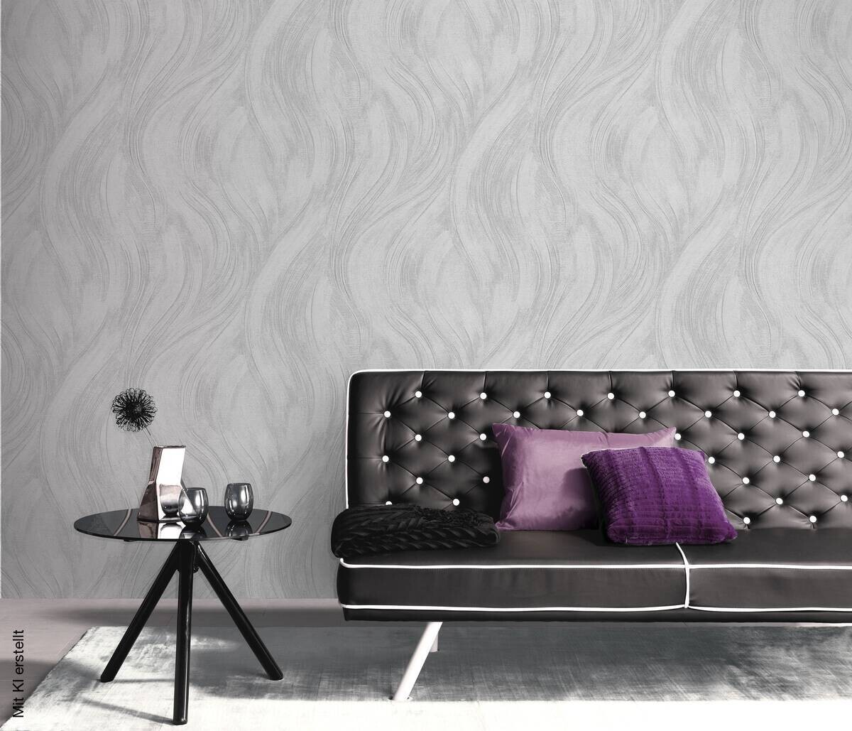 Erismann Vliestapete Wellen grau silber B/L: ca. 53x1005 cm