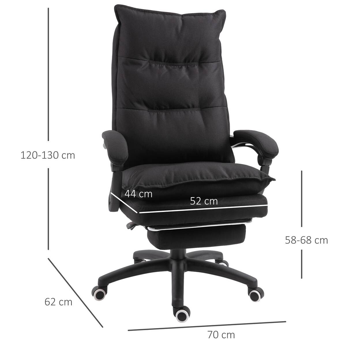 Vinsetto Massagestuhl MH02-0758 schwarz Schaumstoff Nylon