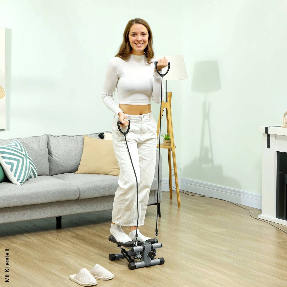 SPORTNOW Mini Stepper grau Kunststoff B/H/L: ca. 30,5x18,5x41 cm