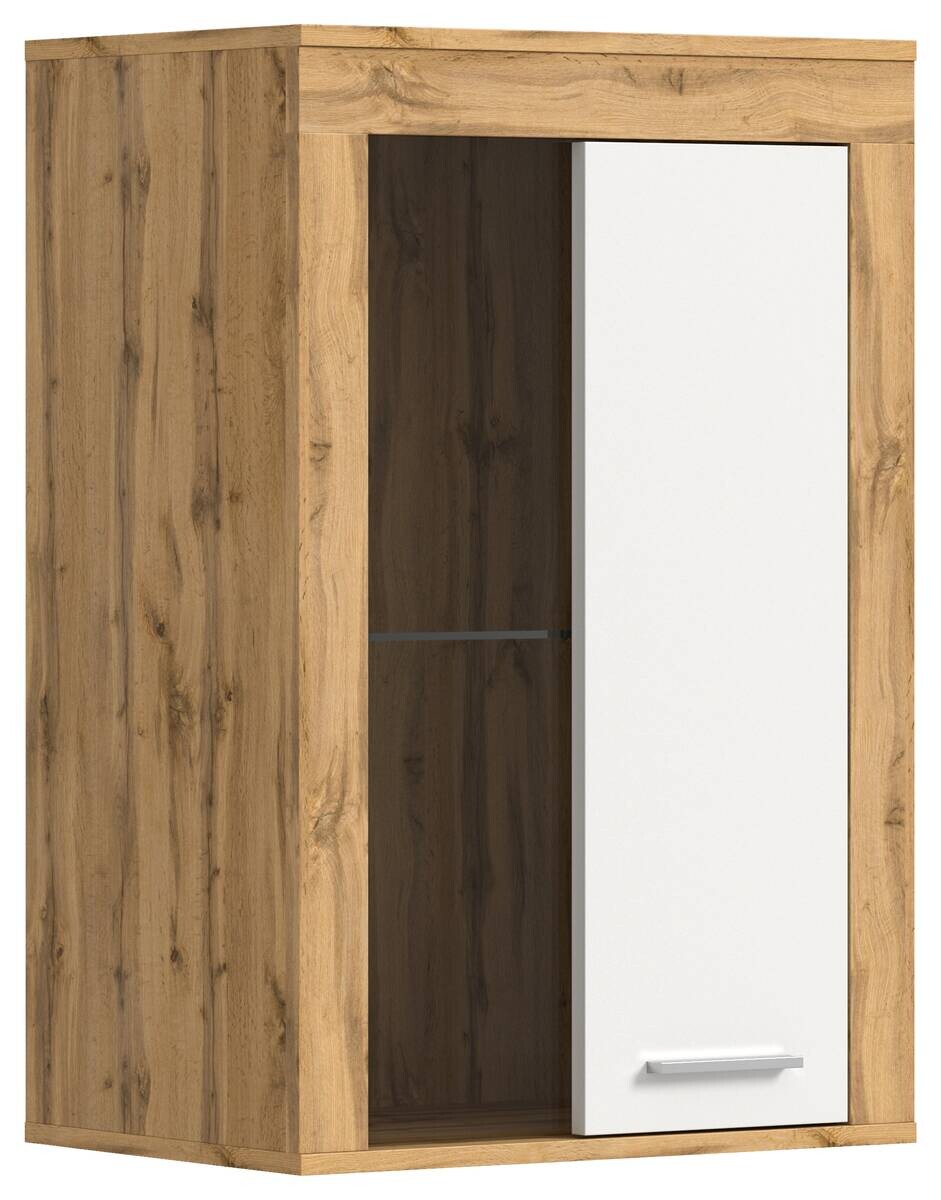 Vitrine Jam Eiche Wotan Nachbildung weiß B/H/T: ca. 60x86x35 cm