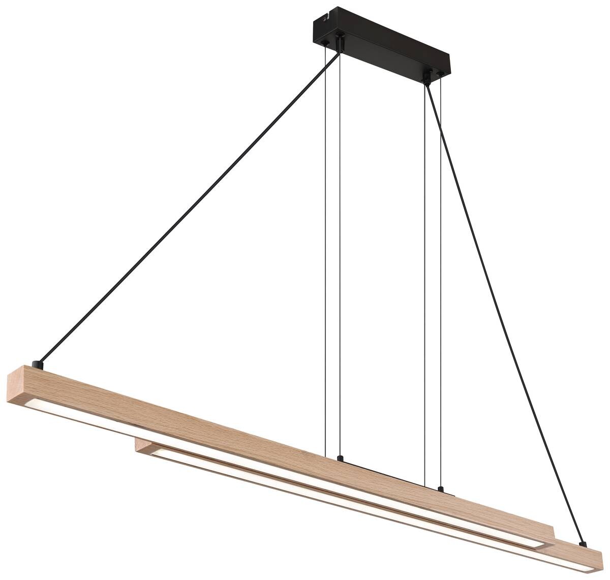 GLOBO Pendelleuchte mattschwarz MDF Metall Kunststoff B/H/T: ca. 7x120x171 cm 1 Brennstellen