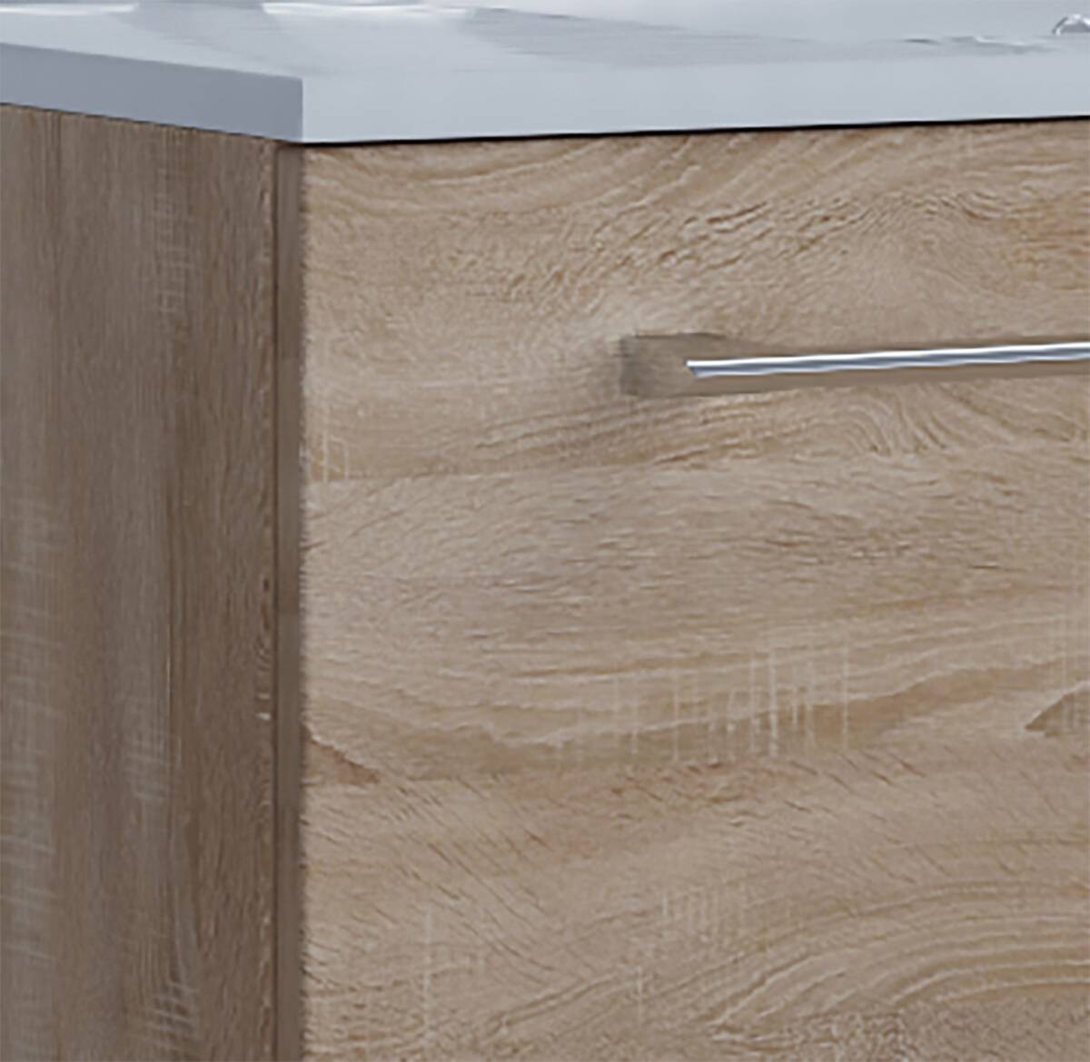 Badblock 2tlg-Badinos weiß Eiche Sonoma Nachbildung B/H/T: ca. 81x51,2x46,4 cm