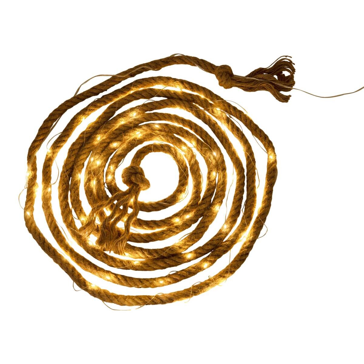 Solarlichterkette 10 m Hanfseil