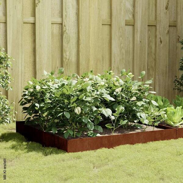 Garten-Hochbeet braun Stahl B/H/L: ca. 100x26x100 cm
