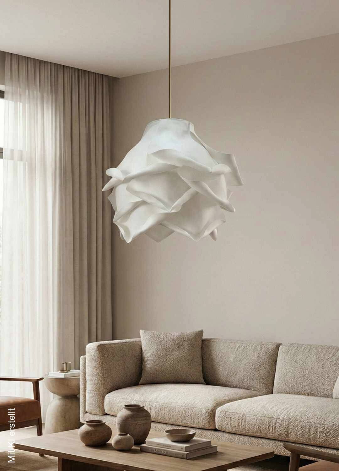 Opviq Pendelleuchte weiß Kunststoff B/H/T/L/D: ca. 58x125x58x58x58 cm E27 1 Brennstellen