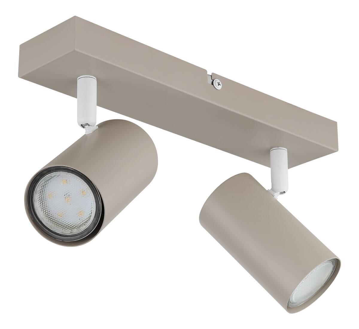 GLOBO Spot 2-flg. Robby sand weiß Metall B/H/L: ca. 26x6x12 cm GU10 2 Brennstellen