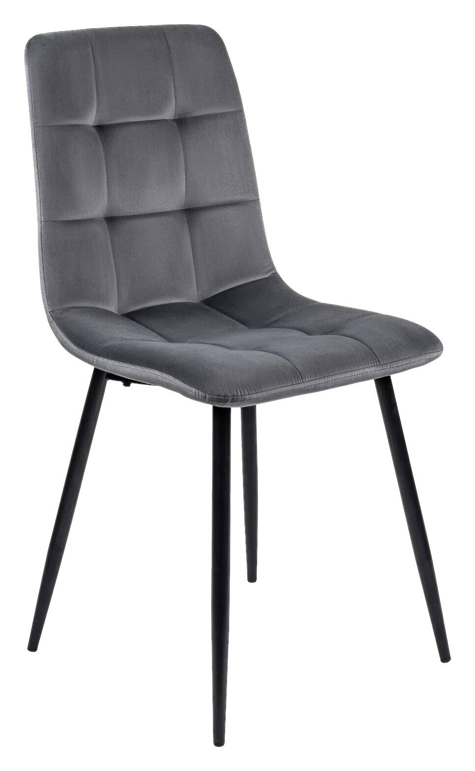 Stuhl PERU grau Velourstoff B/H/T: ca. 42x90,5x52 cm