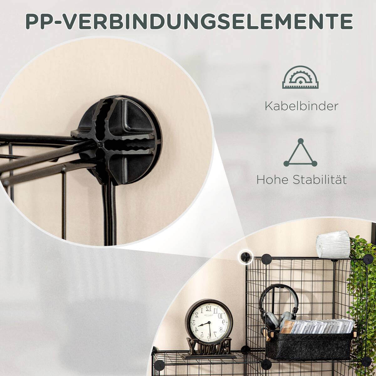 HOMCOM Regal schwarz Kunststoff B/H/L: ca. 35x35x35 cm