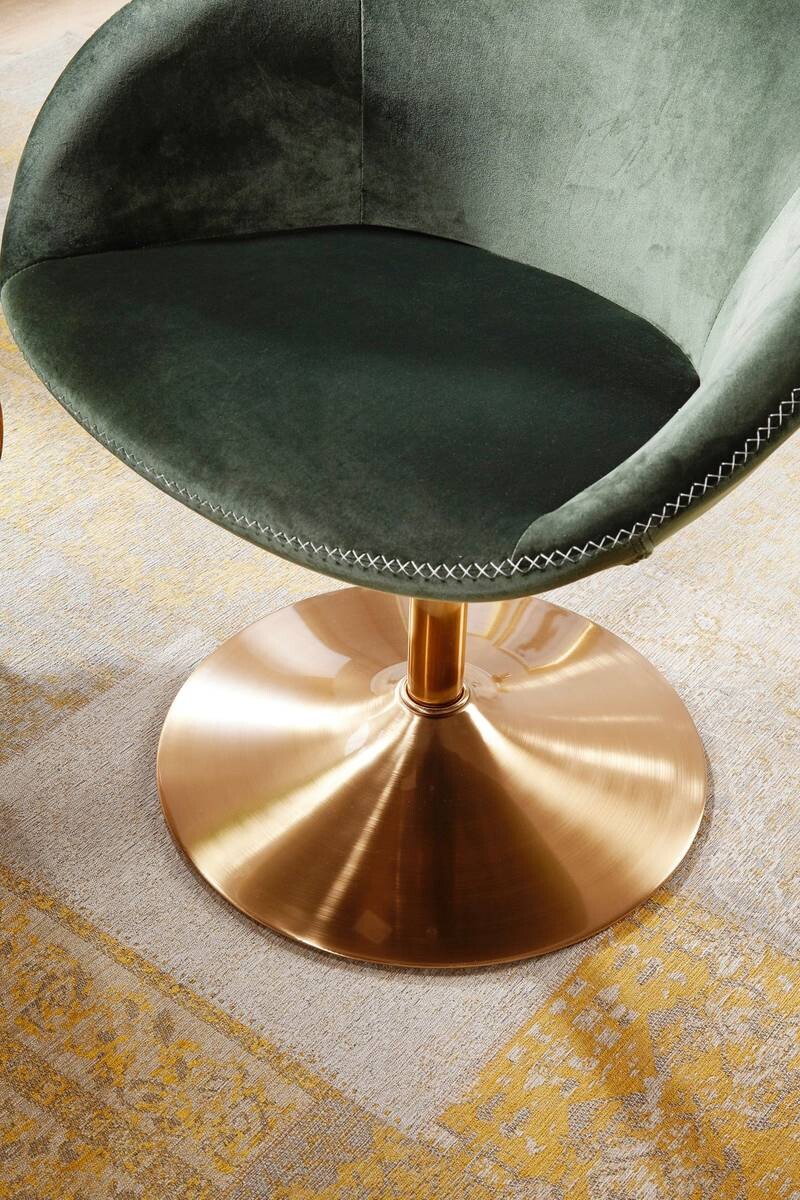 Wohnling Sessel grün gold Stoff Eisen B/H/T: ca. 70x79x70 cm