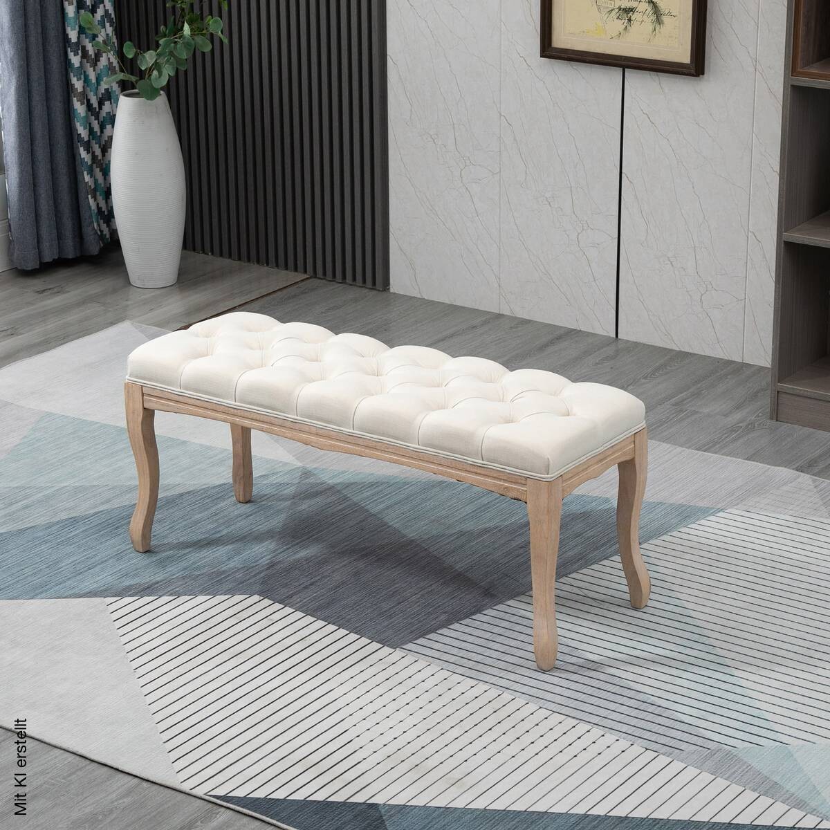 Polsterbank 837-178BG beige B/H/T: ca. 110x48x40 cm