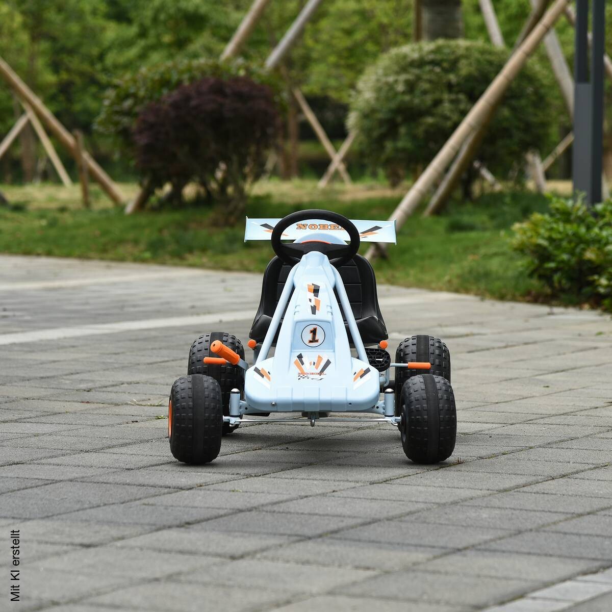 HOMCOM Kinder-Go-Kart hellblau B/H/L: ca. 66x59x97 cm