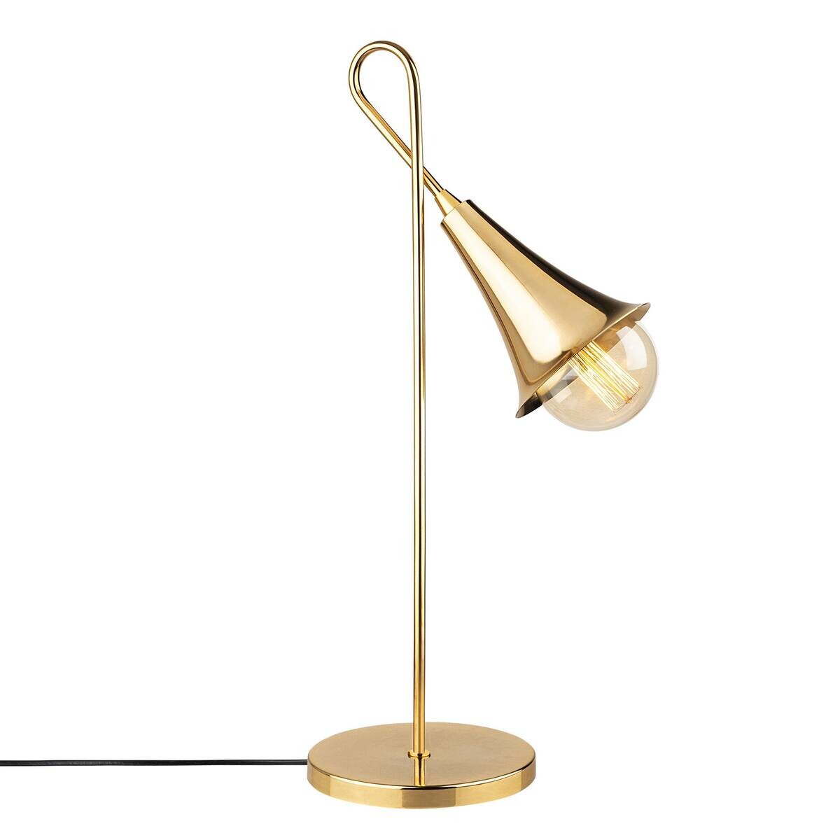 Opviq Tischleuchte gold Eisen B/H/L: ca. 30x57x18 cm E27 1 Brennstellen