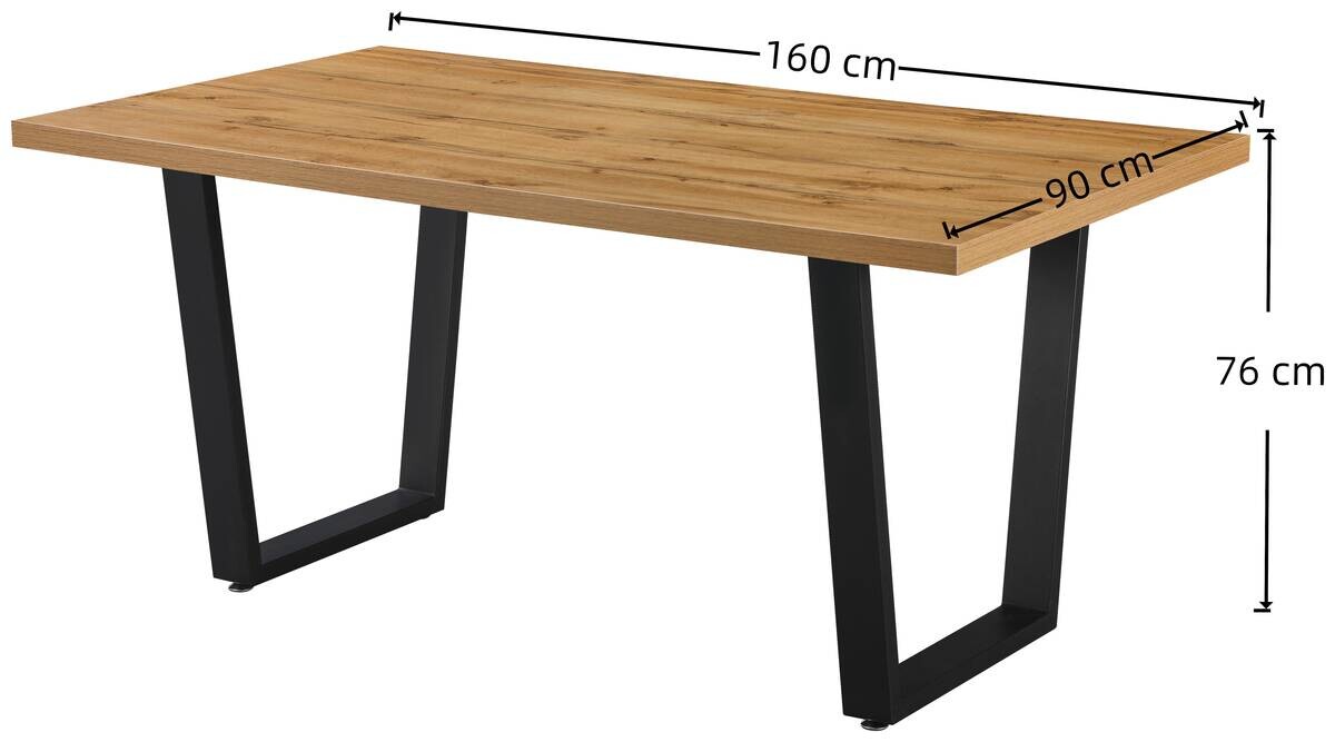 Tischgruppe Miami Eiche Nachbildung grau B/H/T: ca. 160x76x90 cm