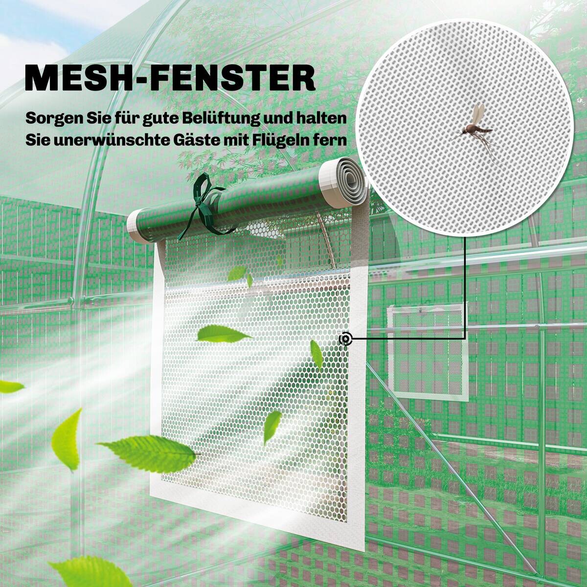 Outsunny Foliengewächshaus B/H/T/L: ca. 200x200x200x300 cm grün
