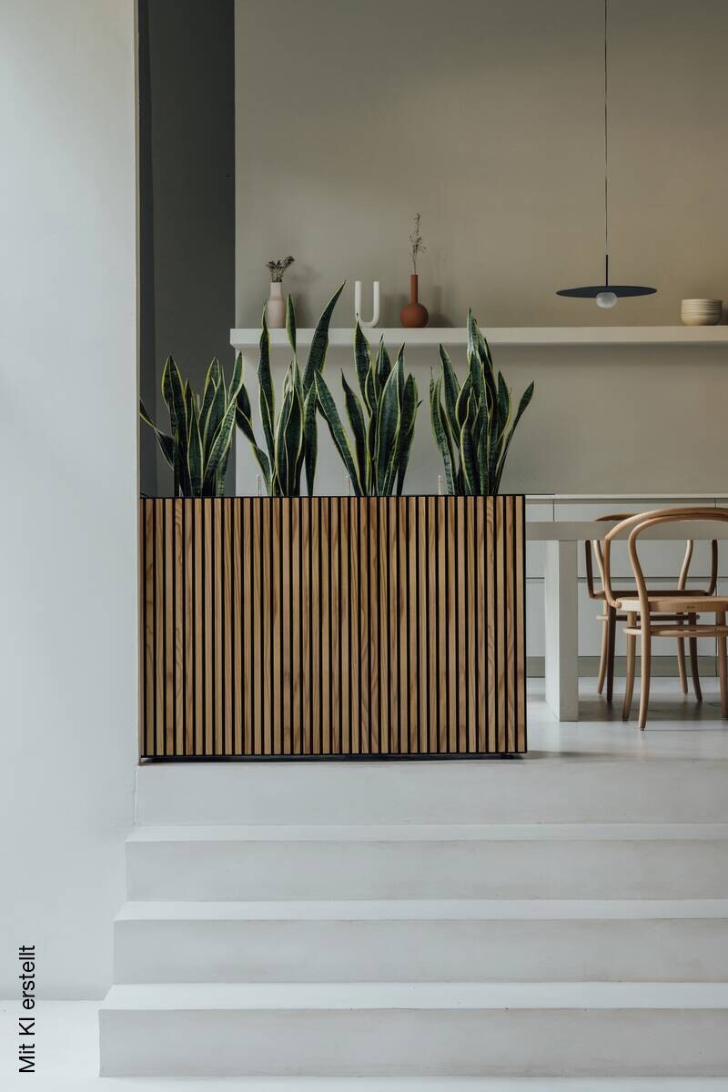 Herstera Garden Pflanzkübel Deco Planter schwarz Holz B/H/L: ca. 120x80x40 cm