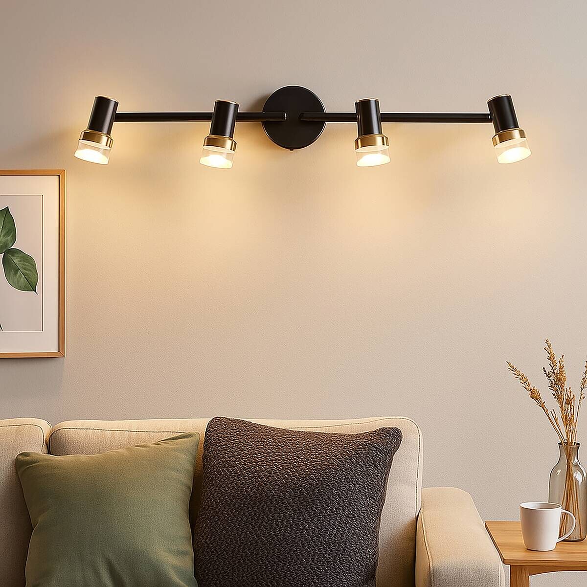 POCOline LED-Spot Giulia schwarz Kupfer B/H/L: ca. 12x8x56 cm 4 Brennstellen