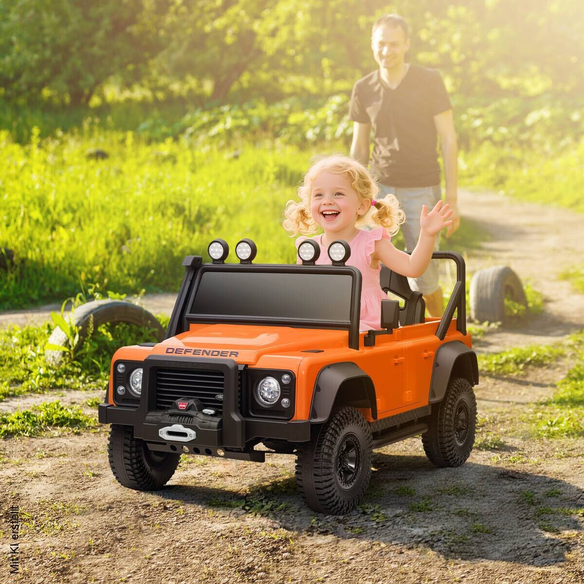 AIYAPLAY Kinder Elektroauto orange B/H/L: ca. 61x61x115 cm