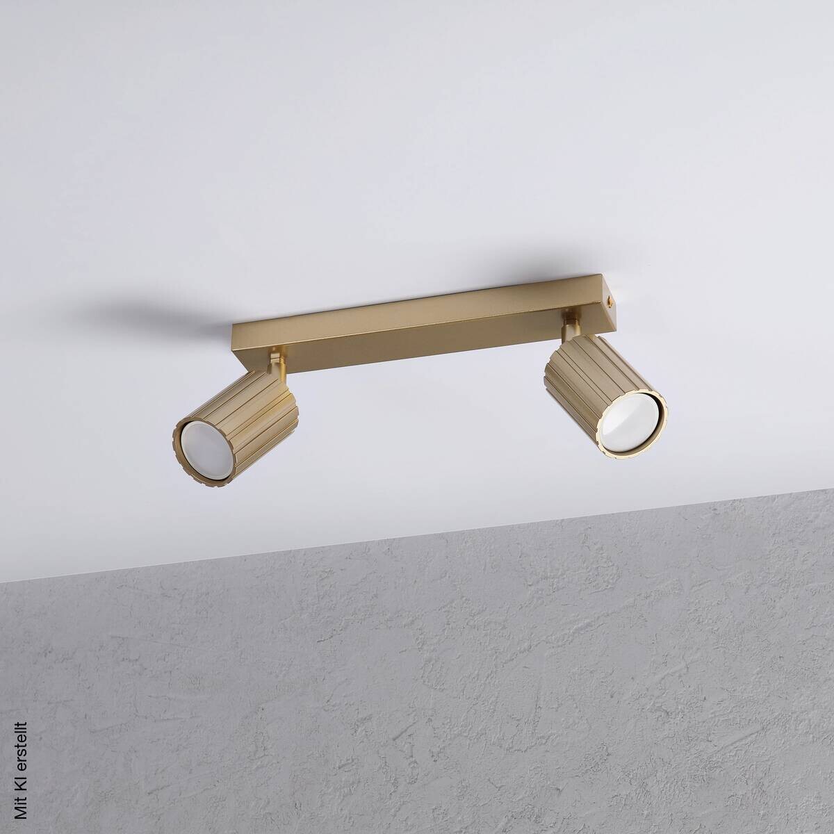 Lamkur Strahler Prisma gold Stahl B/H/L: ca. 6,5x16,5x30 cm 2 Brennstellen
