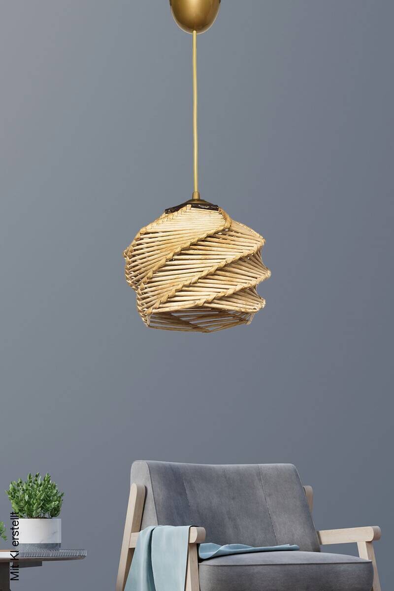 Opviq Pendelleuchte Primante beige gold B/H/T/L/D: ca. 20x75x20x20x20 cm E27 1 Brennstellen