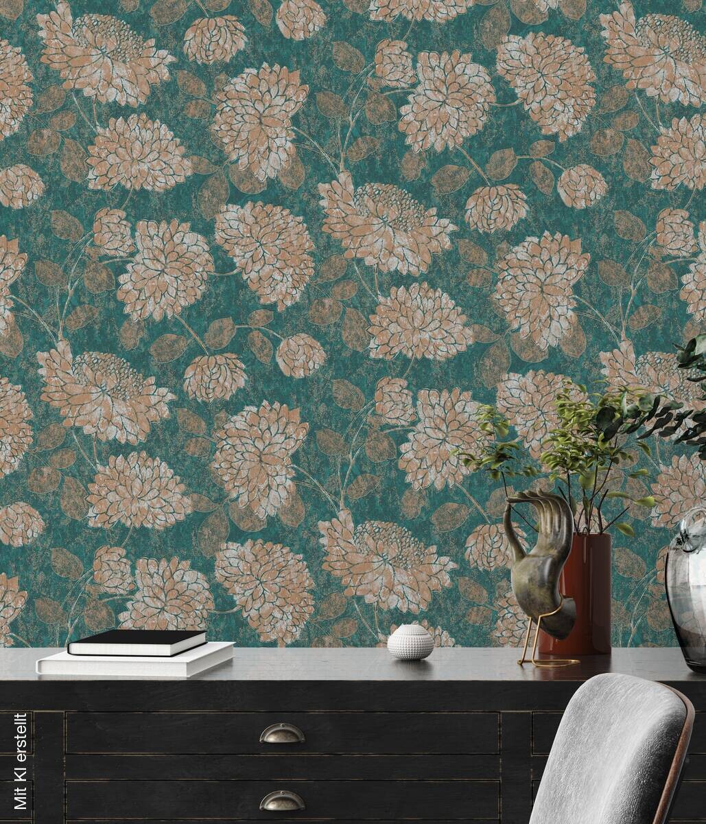 A.S.Creation Vliestapete Attractive 2 Floral grün B/L: ca. 53x1005 cm