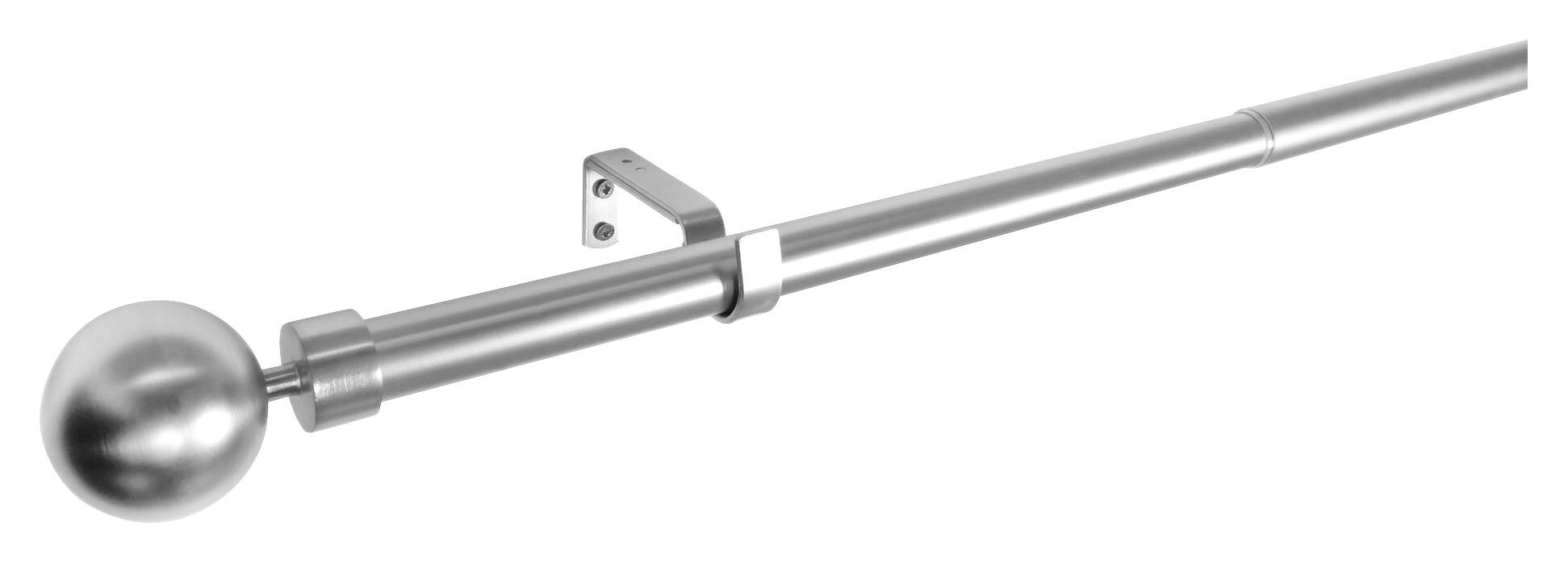 Gardinenstange Edelstahloptik Metall ausziehbar von ca. 190 bis 360 cm 1.0 Läufe