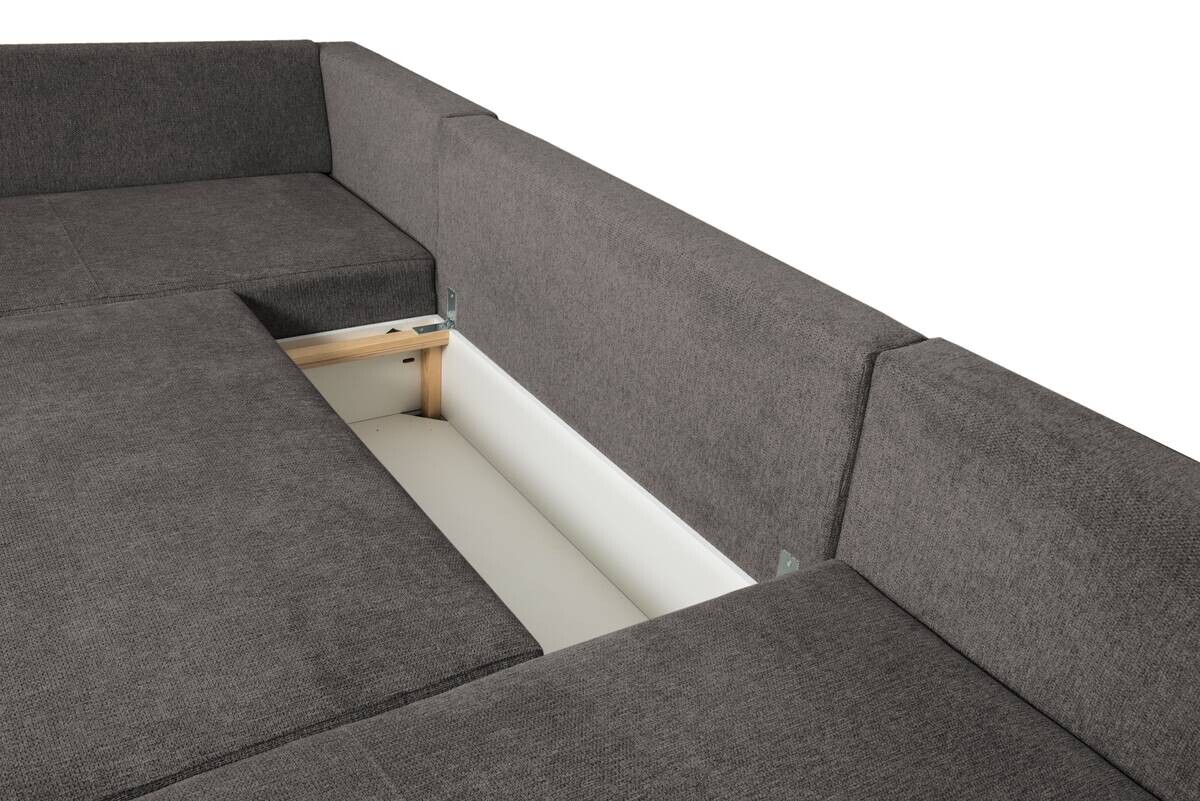 Wohnlandschaft dunkelgrau Microfaser B/H/T: ca. 312x90x169 cm