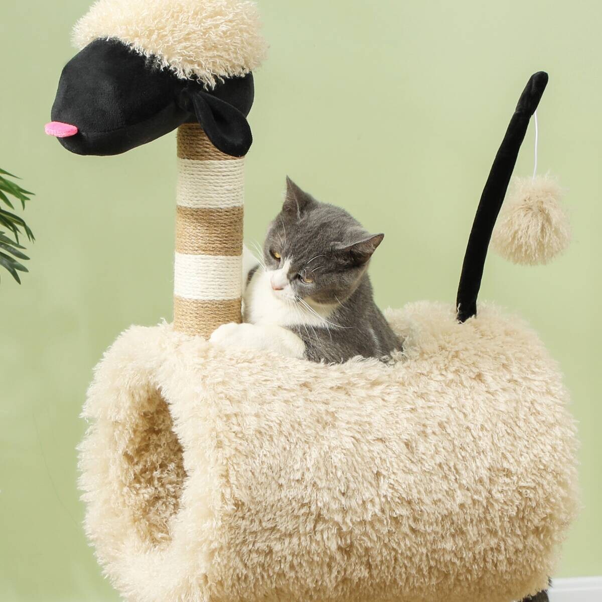 PawHut Kratzbaum braun Polyester B/H/L: ca. 34x98x48 cm
