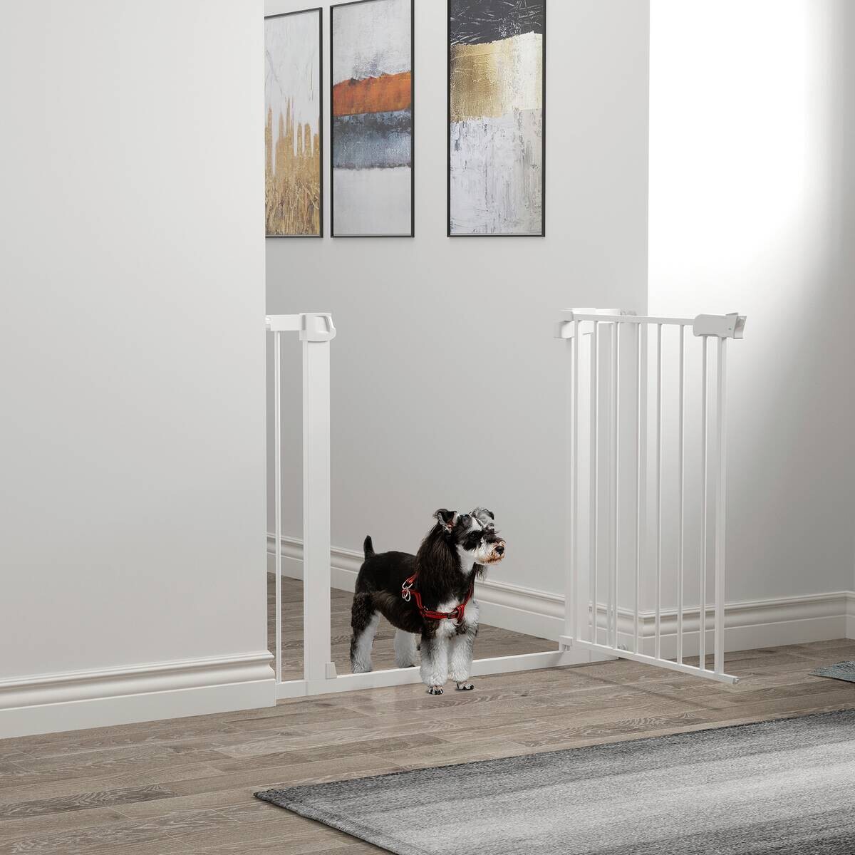 PawHut Schutzgitter weiß Edelstahl B/H/L: ca. 5x96x76 cm